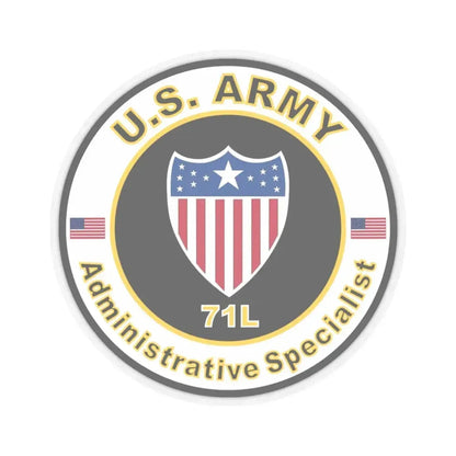MOS 71L Administrative Specialist (U.S. Army) STICKER Vinyl Kiss-Cut Decal 3 Inch Transparent - The Sticker Space