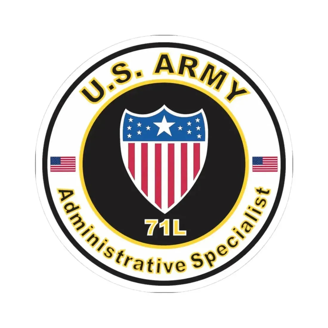 MOS 71L Administrative Specialist (U.S. Army) STICKER Vinyl Kiss-Cut Decal 3 Inch White - The Sticker Space