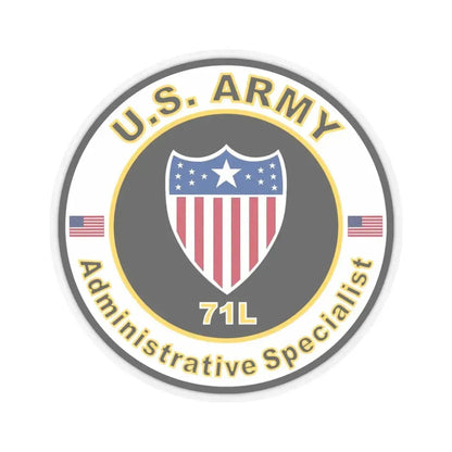 MOS 71L Administrative Specialist (U.S. Army) STICKER Vinyl Kiss-Cut Decal 4 Inch Transparent - The Sticker Space