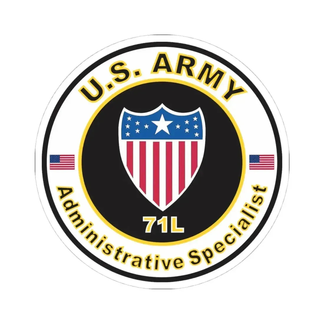 MOS 71L Administrative Specialist (U.S. Army) STICKER Vinyl Kiss-Cut Decal 4 Inch White - The Sticker Space