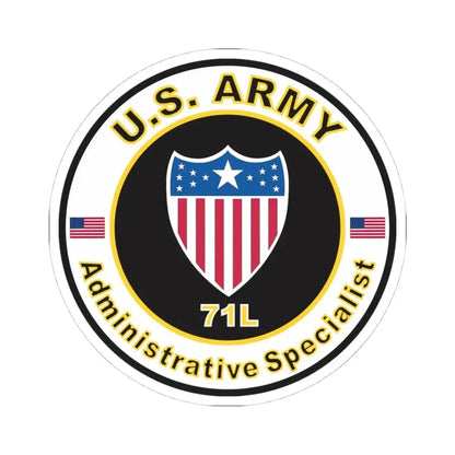 MOS 71L Administrative Specialist (U.S. Army) STICKER Vinyl Kiss-Cut Decal 4 Inch White - The Sticker Space