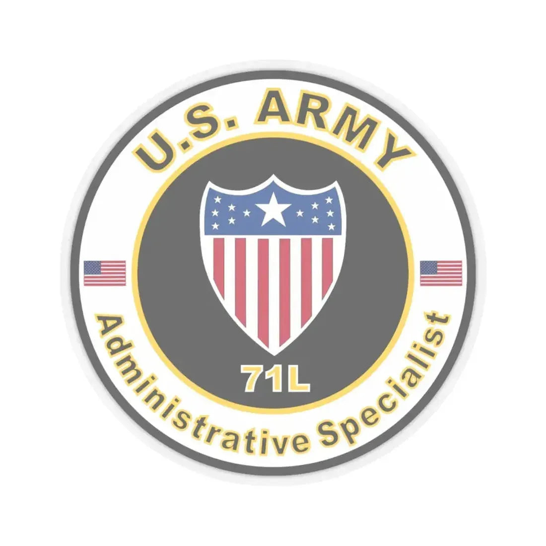 MOS 71L Administrative Specialist (U.S. Army) STICKER Vinyl Kiss-Cut Decal 6 Inch Transparent - The Sticker Space