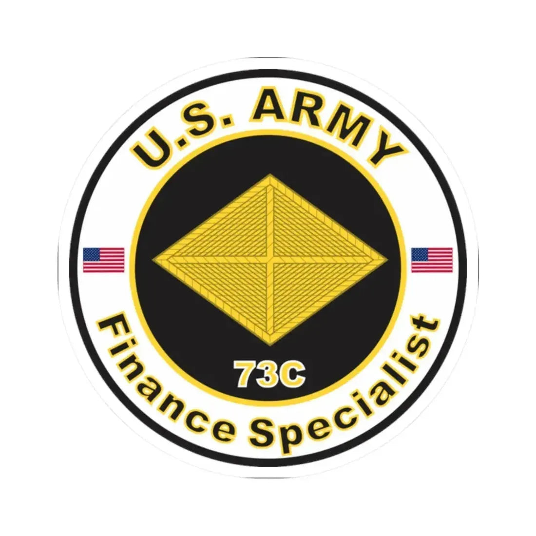 MOS 73C Finance Specialist (U.S. Army) STICKER Vinyl Kiss-Cut Decal 2 Inch White - The Sticker Space