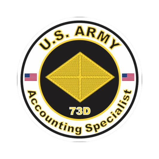 MOS 73D Accounting Specialist (U.S. Army) STICKER Vinyl Kiss-Cut Decal 2 Inch White - The Sticker Space