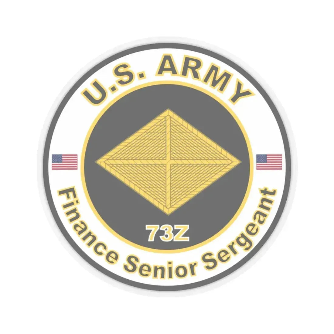 MOS 73Z Finance Senior Sergeant (U.S. Army) STICKER Vinyl Kiss-Cut Decal 6 Inch Transparent - The Sticker Space