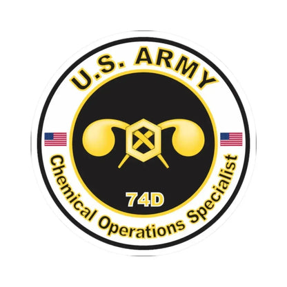 MOS 74D Chemical Operations Specialist (U.S. Army) STICKER Vinyl Kiss-Cut Decal 2 Inch White - The Sticker Space