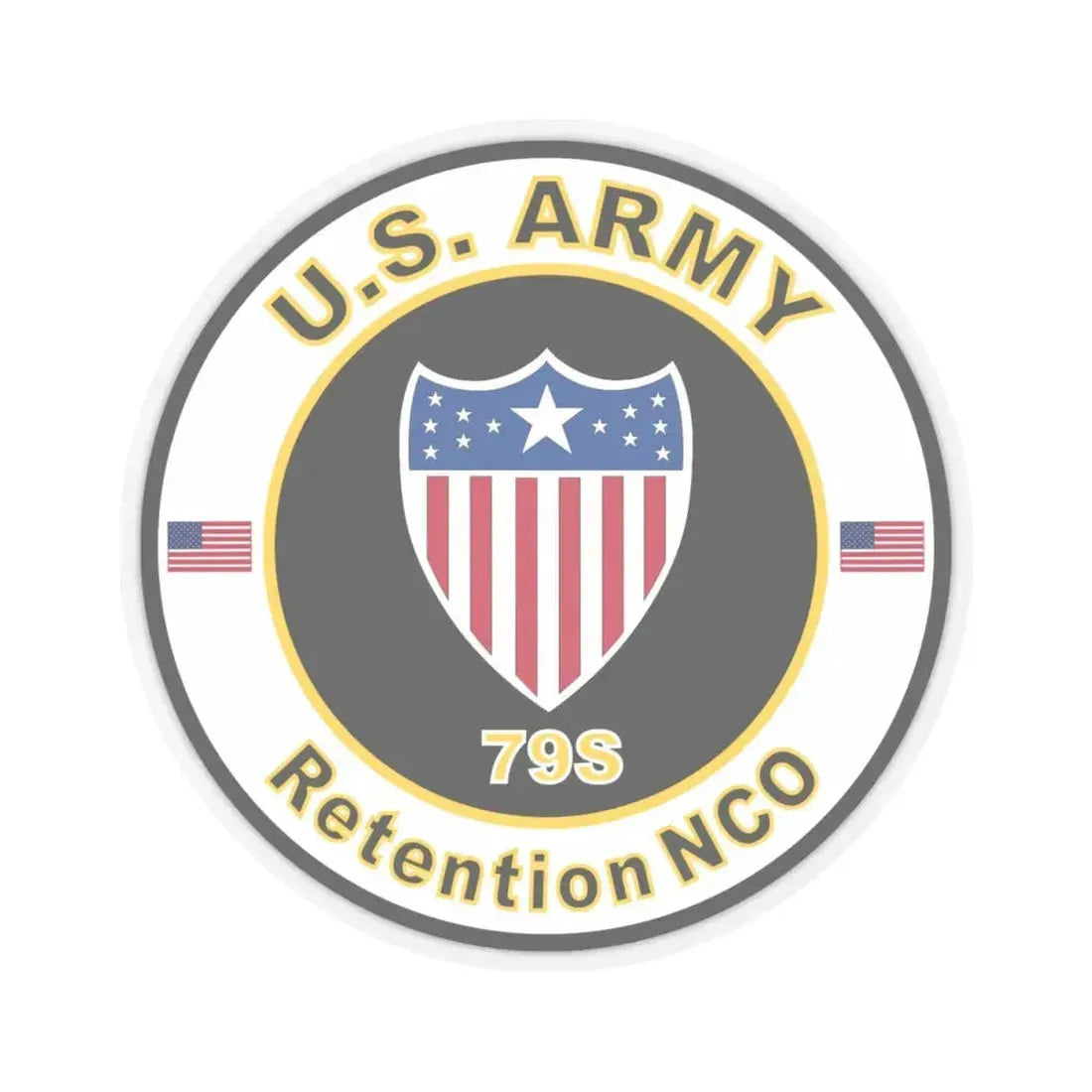 MOS 79S Retention NCO (U.S. Army) STICKER Vinyl Kiss-Cut Decal 4 Inch Transparent - The Sticker Space