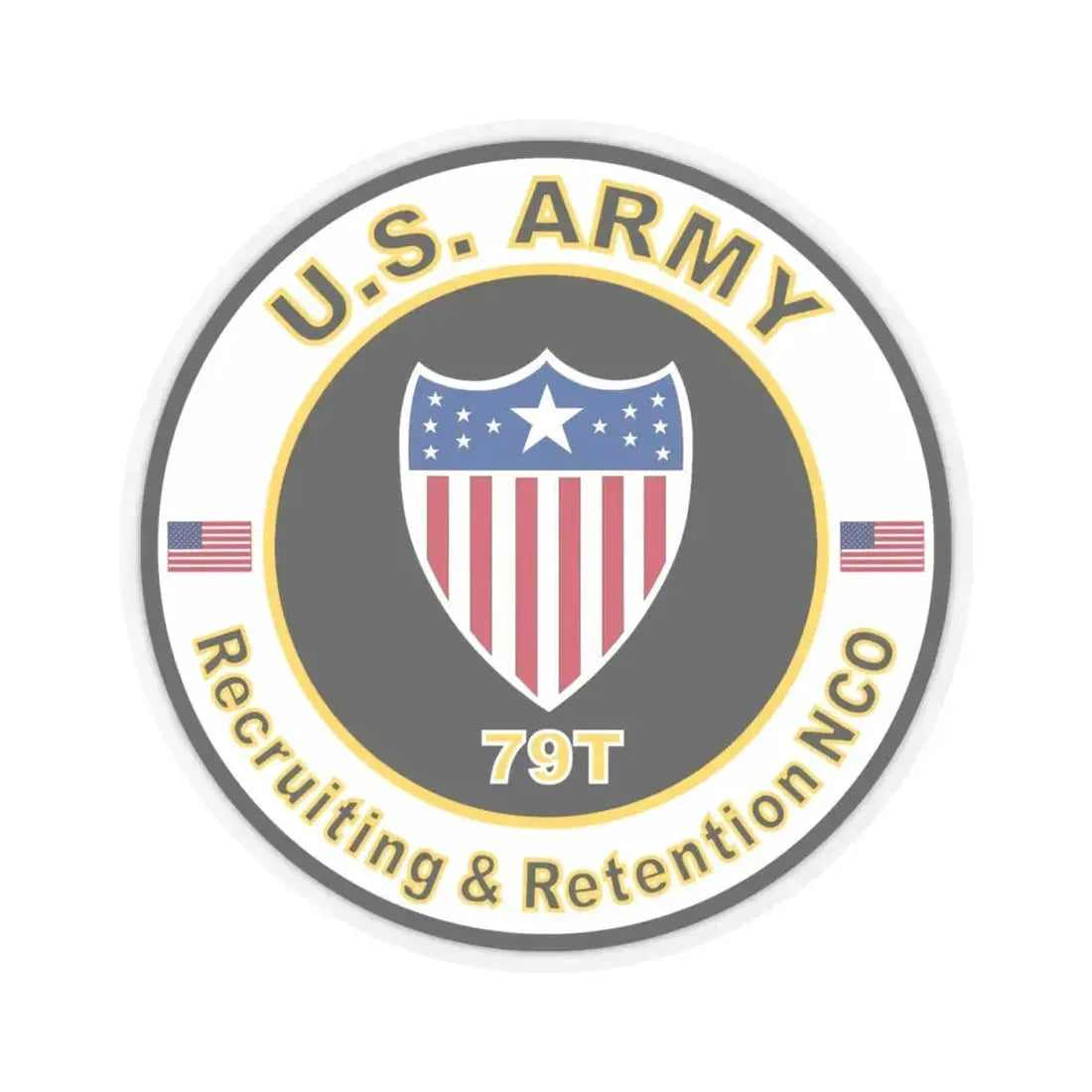 MOS 79T Recruiting & Retention NCO (U.S. Army) STICKER Vinyl Kiss-Cut Decal 4 Inch Transparent - The Sticker Space