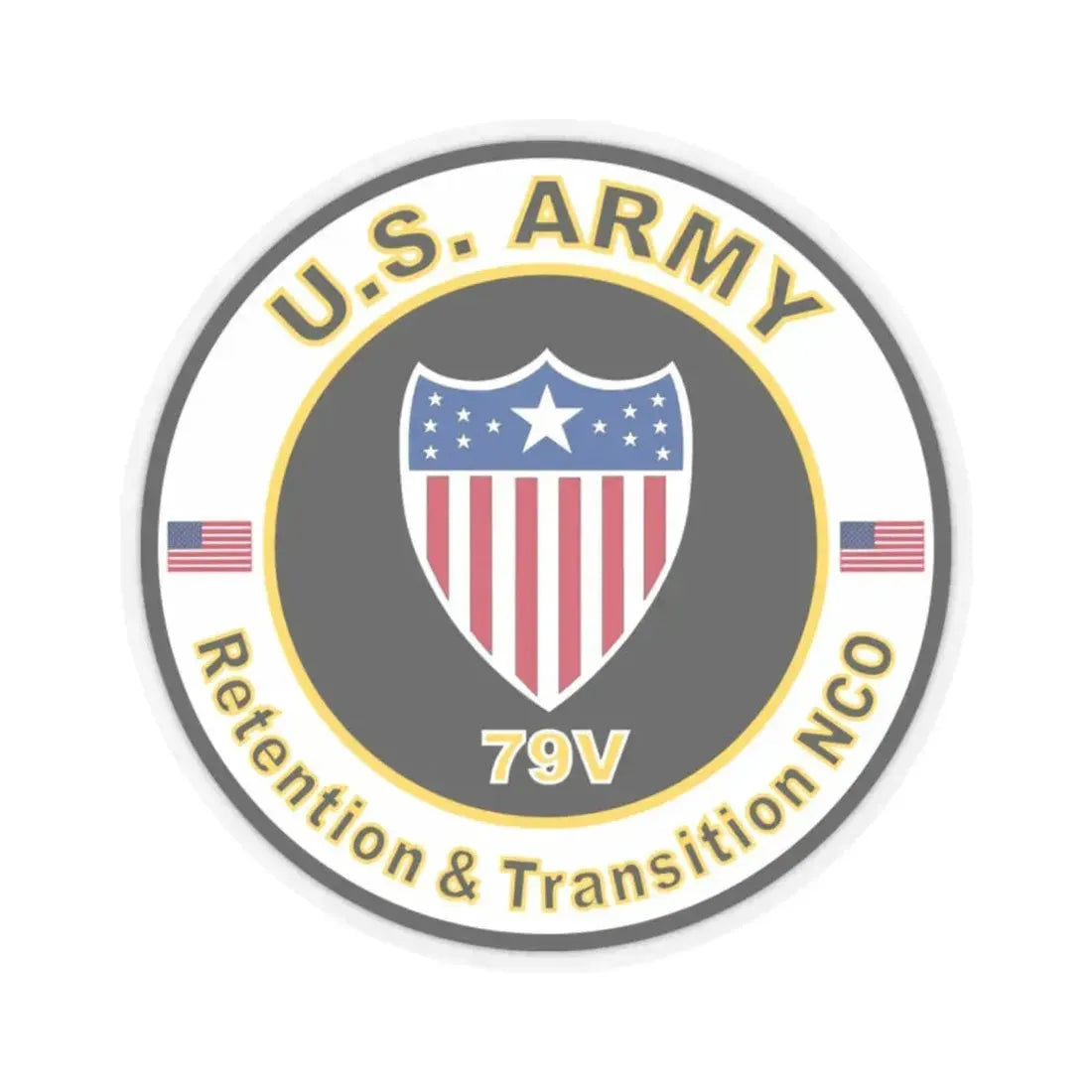 MOS 79V Retention & Transition NCO (U.S. Army) STICKER Vinyl Kiss-Cut Decal 2 Inch Transparent - The Sticker Space