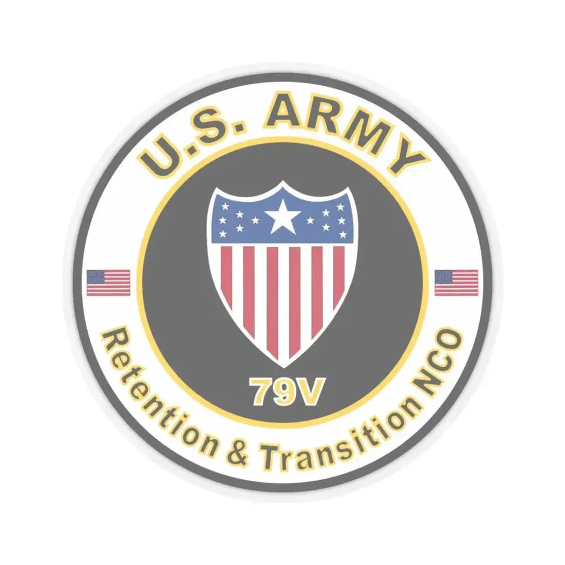 MOS 79V Retention & Transition NCO (U.S. Army) STICKER Vinyl Kiss-Cut Decal 3 Inch Transparent - The Sticker Space