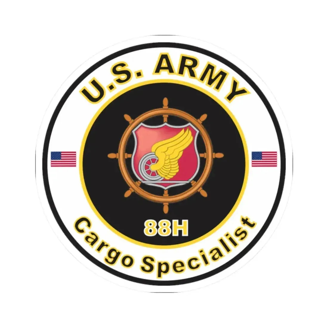 MOS 88H Cargo Specialist (U.S. Army) STICKER Vinyl Kiss-Cut Decal 2 Inch White - The Sticker Space