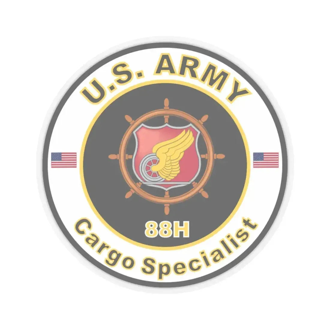 MOS 88H Cargo Specialist (U.S. Army) STICKER Vinyl Kiss-Cut Decal 3 Inch Transparent - The Sticker Space
