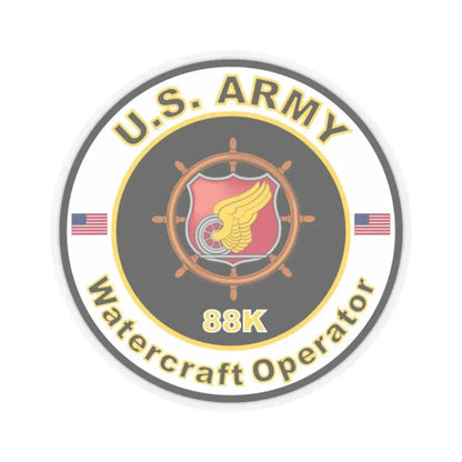 MOS 88K Watercraft Operator (U.S. Army) STICKER Vinyl Kiss-Cut Decal 2 Inch Transparent - The Sticker Space