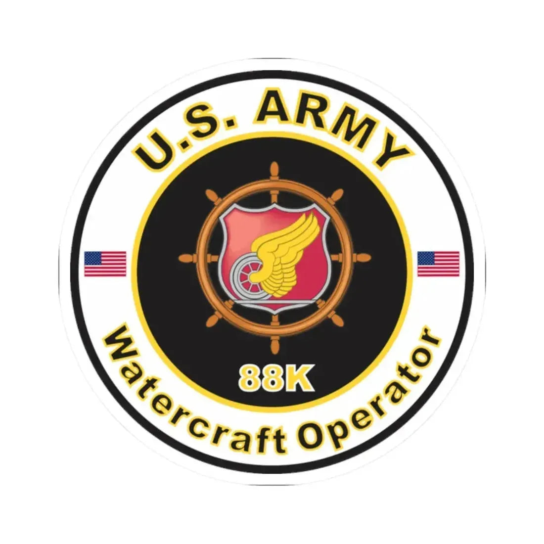 MOS 88K Watercraft Operator (U.S. Army) STICKER Vinyl Kiss-Cut Decal 2 Inch White - The Sticker Space
