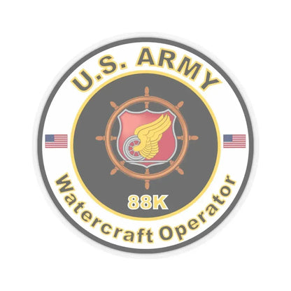 MOS 88K Watercraft Operator (U.S. Army) STICKER Vinyl Kiss-Cut Decal 6 Inch Transparent - The Sticker Space