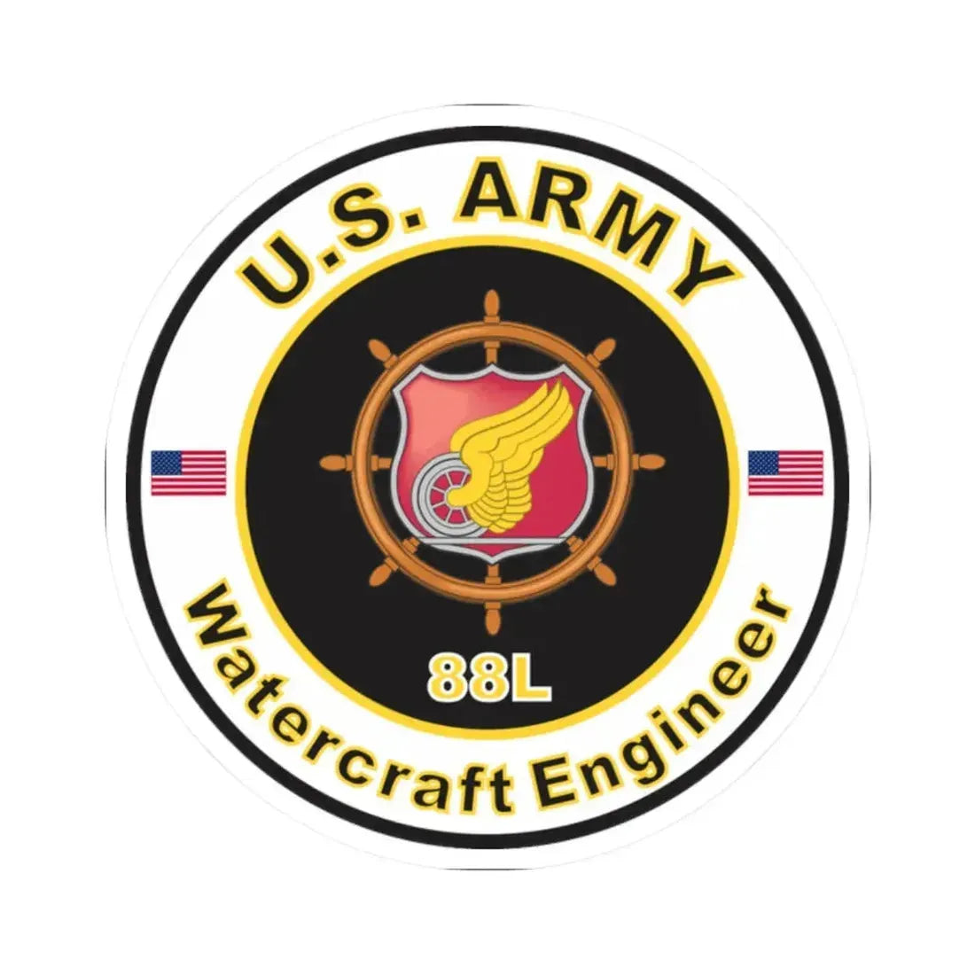 MOS 88L Watercraft Engineer (U.S. Army) STICKER Vinyl Kiss-Cut Decal 2 Inch White - The Sticker Space
