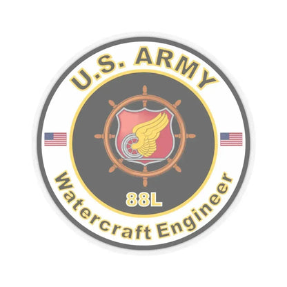 MOS 88L Watercraft Engineer (U.S. Army) STICKER Vinyl Kiss-Cut Decal 4 Inch Transparent - The Sticker Space