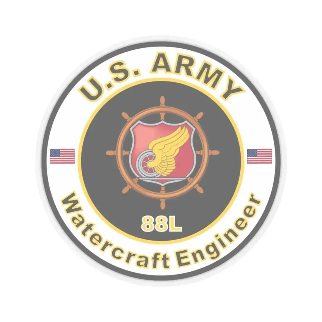 MOS 88L Watercraft Engineer (U.S. Army) STICKER Vinyl Kiss-Cut Decal 6 Inch Transparent - The Sticker Space