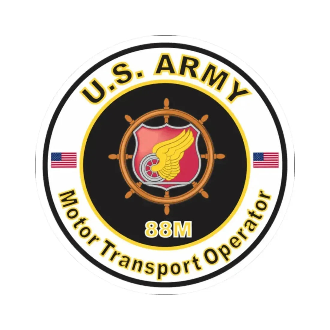MOS 88M Motor Transport Operator (U.S. Army) STICKER Vinyl Kiss-Cut Decal 2 Inch White - The Sticker Space