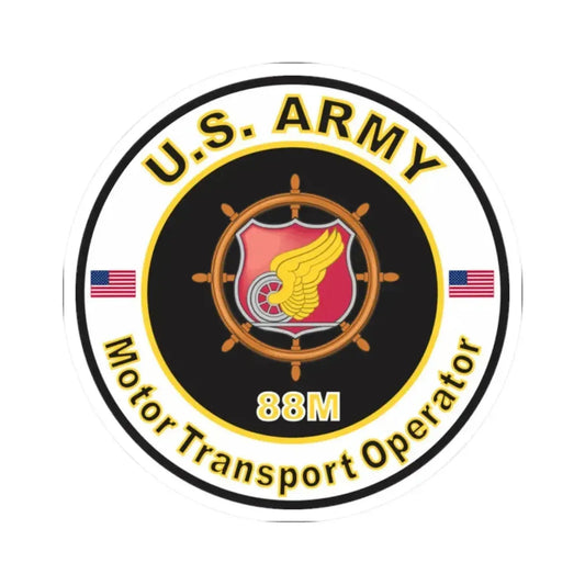 MOS 88M Motor Transport Operator (U.S. Army) STICKER Vinyl Kiss-Cut Decal 2 Inch White - The Sticker Space