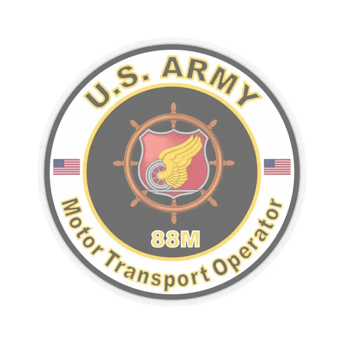 MOS 88M Motor Transport Operator (U.S. Army) STICKER Vinyl Kiss-Cut Decal 3 Inch Transparent - The Sticker Space