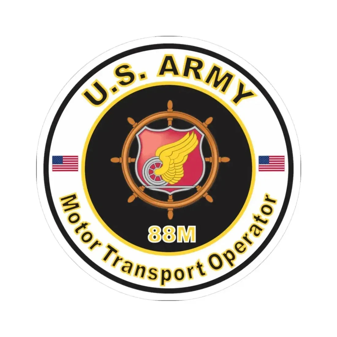 MOS 88M Motor Transport Operator (U.S. Army) STICKER Vinyl Kiss-Cut Decal 3 Inch White - The Sticker Space