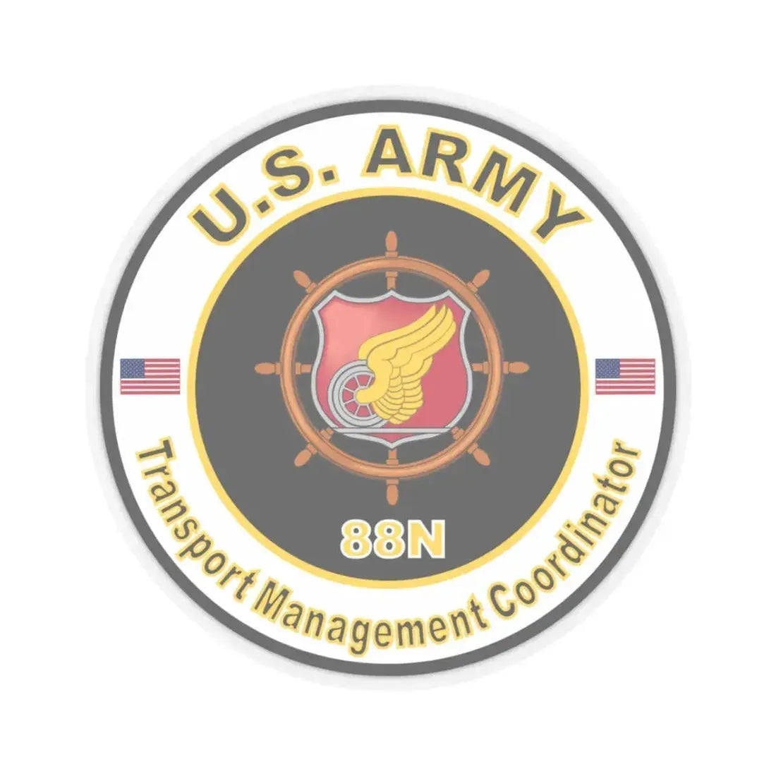 MOS 88N Transport Management Coordinator (U.S. Army) STICKER Vinyl Kiss-Cut Decal 3 Inch Transparent - The Sticker Space