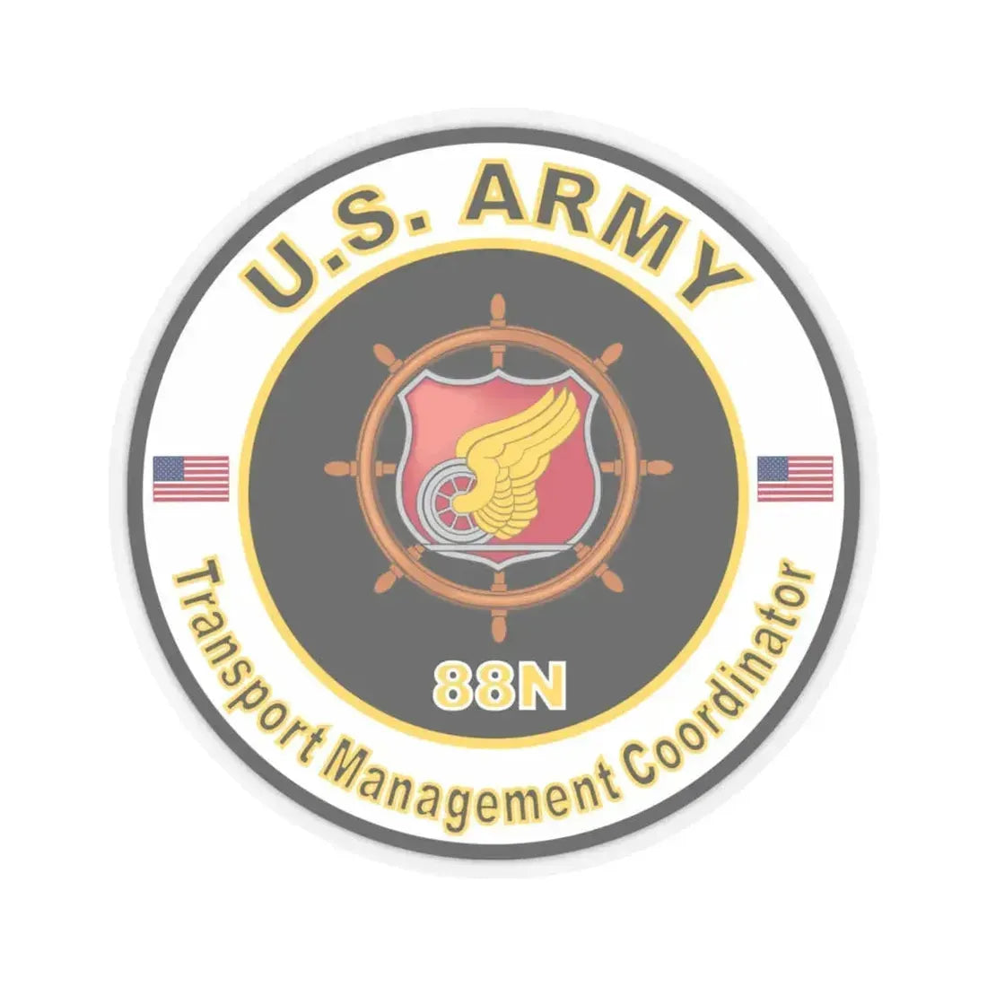 MOS 88N Transport Management Coordinator (U.S. Army) STICKER Vinyl Kiss-Cut Decal 6 Inch Transparent - The Sticker Space