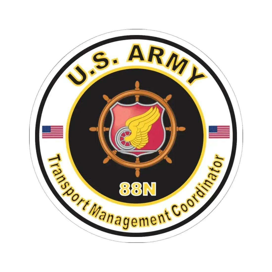 MOS 88N Transport Management Coordinator (U.S. Army) STICKER Vinyl Kiss-Cut Decal 6 Inch White - The Sticker Space