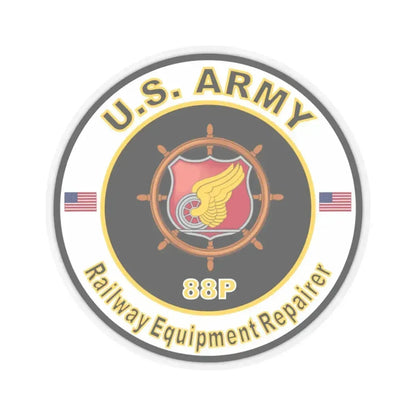 MOS 88P Railway Equipment Repairer (U.S. Army) STICKER Vinyl Kiss-Cut Decal 3 Inch Transparent - The Sticker Space