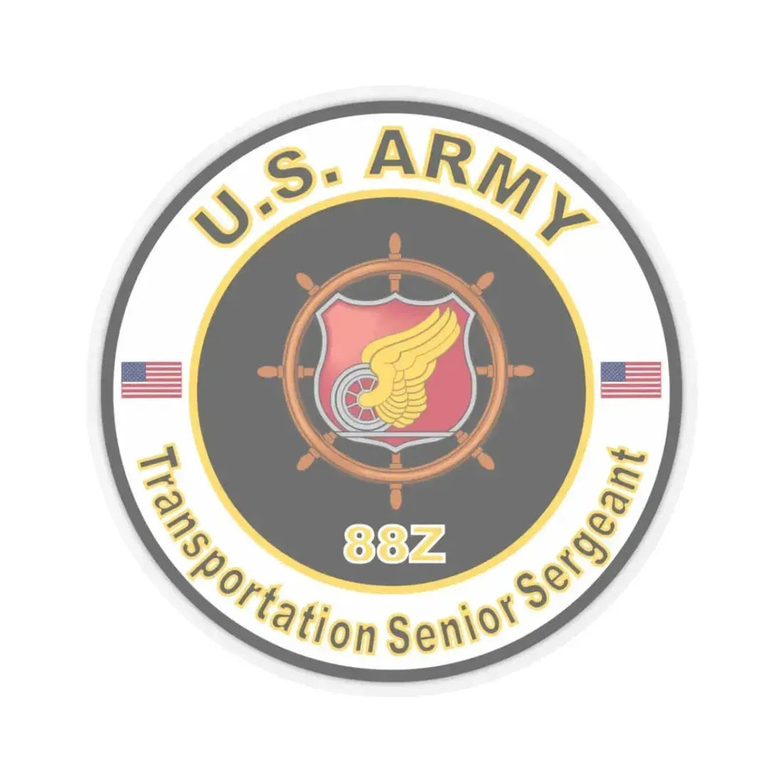 MOS 88Z Transportation Senior Sergeant (U.S. Army) STICKER Vinyl Kiss-Cut Decal 3 Inch Transparent - The Sticker Space