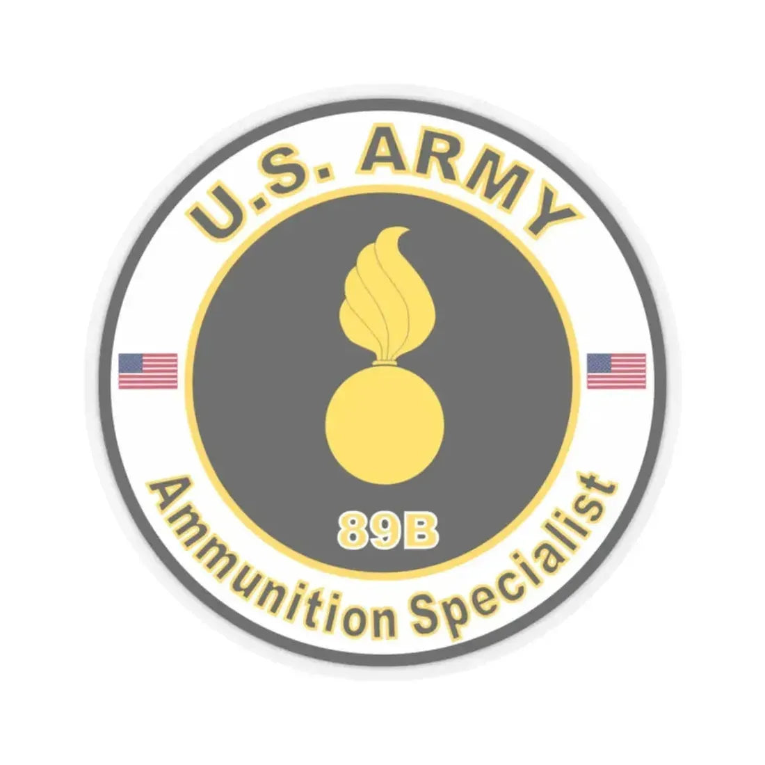 MOS 89B Ammunition Specialist (U.S. Army) STICKER Vinyl Kiss-Cut Decal 2 Inch Transparent - The Sticker Space