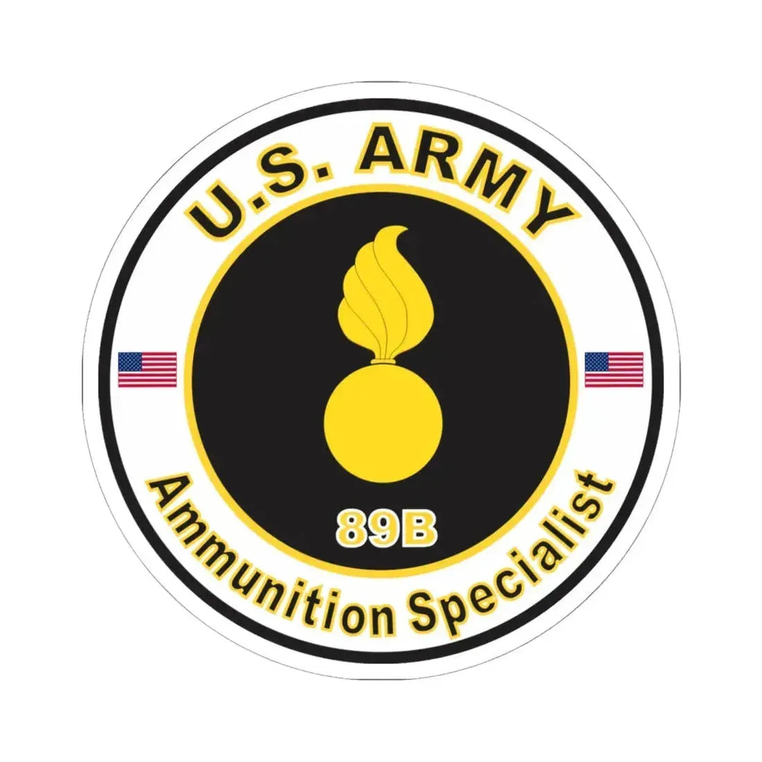 MOS 89B Ammunition Specialist (U.S. Army) STICKER Vinyl Kiss-Cut Decal 6 Inch White - The Sticker Space
