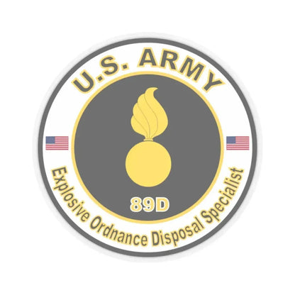 MOS 89D Explosive Ordnance Disposal Specialist (U.S. Army) STICKER Vinyl Kiss-Cut Decal 2 Inch Transparent - The Sticker Space