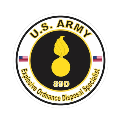 MOS 89D Explosive Ordnance Disposal Specialist (U.S. Army) STICKER Vinyl Kiss-Cut Decal 3 Inch White - The Sticker Space