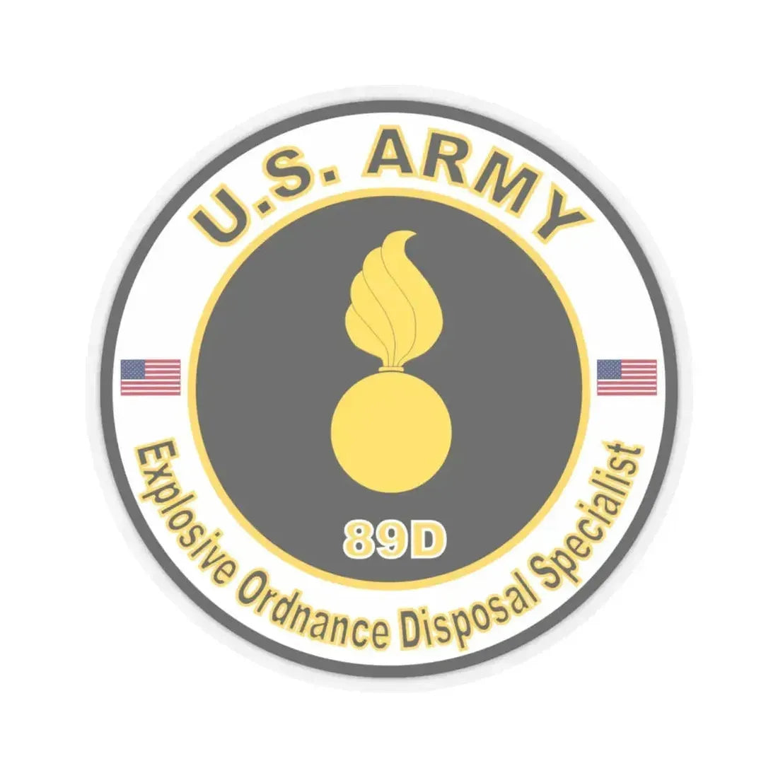 MOS 89D Explosive Ordnance Disposal Specialist (U.S. Army) STICKER Vinyl Kiss-Cut Decal 6 Inch Transparent - The Sticker Space