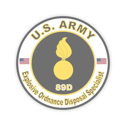MOS 89D Explosive Ordnance Disposal Specialist (U.S. Army) STICKER Vinyl Kiss-Cut Decal 6 Inch Transparent - The Sticker Space