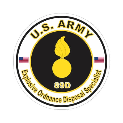 MOS 89D Explosive Ordnance Disposal Specialist (U.S. Army) STICKER Vinyl Kiss-Cut Decal 6 Inch White - The Sticker Space