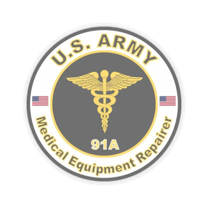 MOS 91A Medical Equipment Repairer (U.S. Army) STICKER Vinyl Kiss-Cut Decal 2 Inch Transparent - The Sticker Space