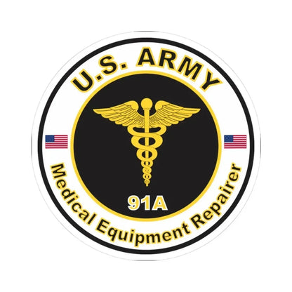 MOS 91A Medical Equipment Repairer (U.S. Army) STICKER Vinyl Kiss-Cut Decal 3 Inch White - The Sticker Space