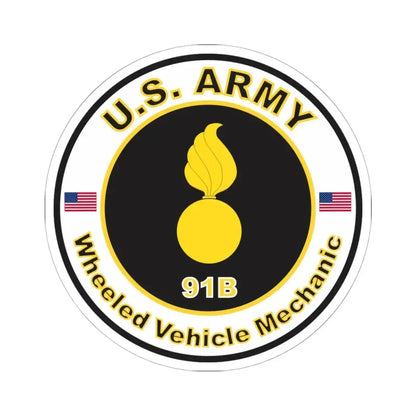 MOS 91B Wheeled Vehicle Mechanic (U.S. Army) STICKER Vinyl Kiss-Cut Decal 6 Inch White - The Sticker Space