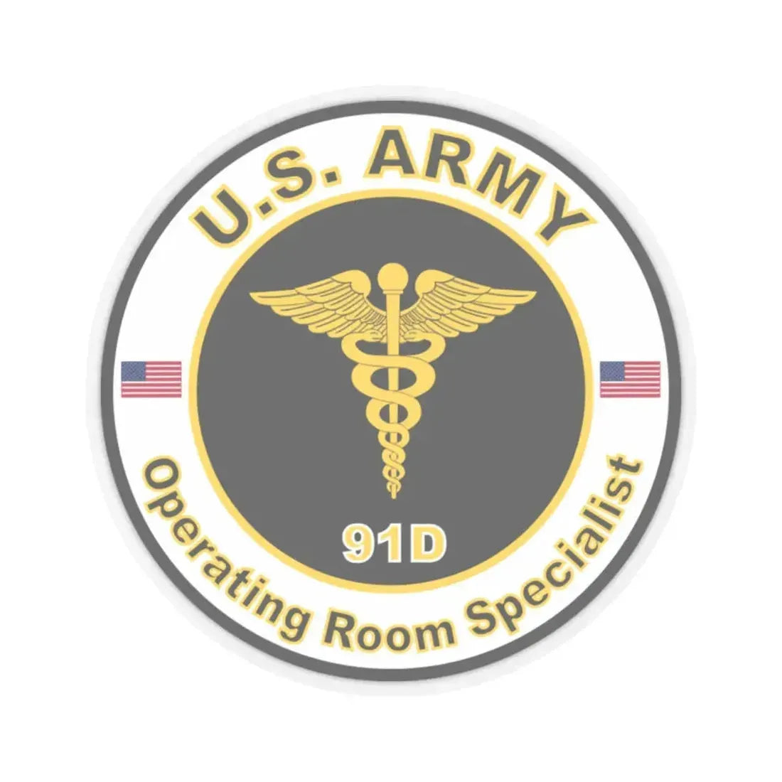 MOS 91D Operating Room Specialist (U.S. Army) STICKER Vinyl Kiss-Cut Decal 2 Inch Transparent - The Sticker Space