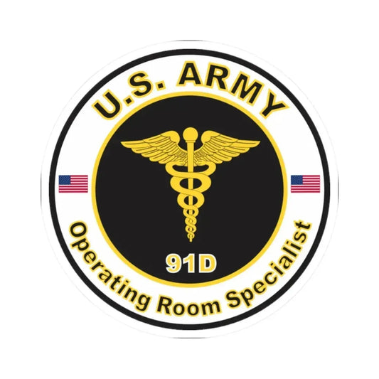 MOS 91D Operating Room Specialist (U.S. Army) STICKER Vinyl Kiss-Cut Decal 2 Inch White - The Sticker Space