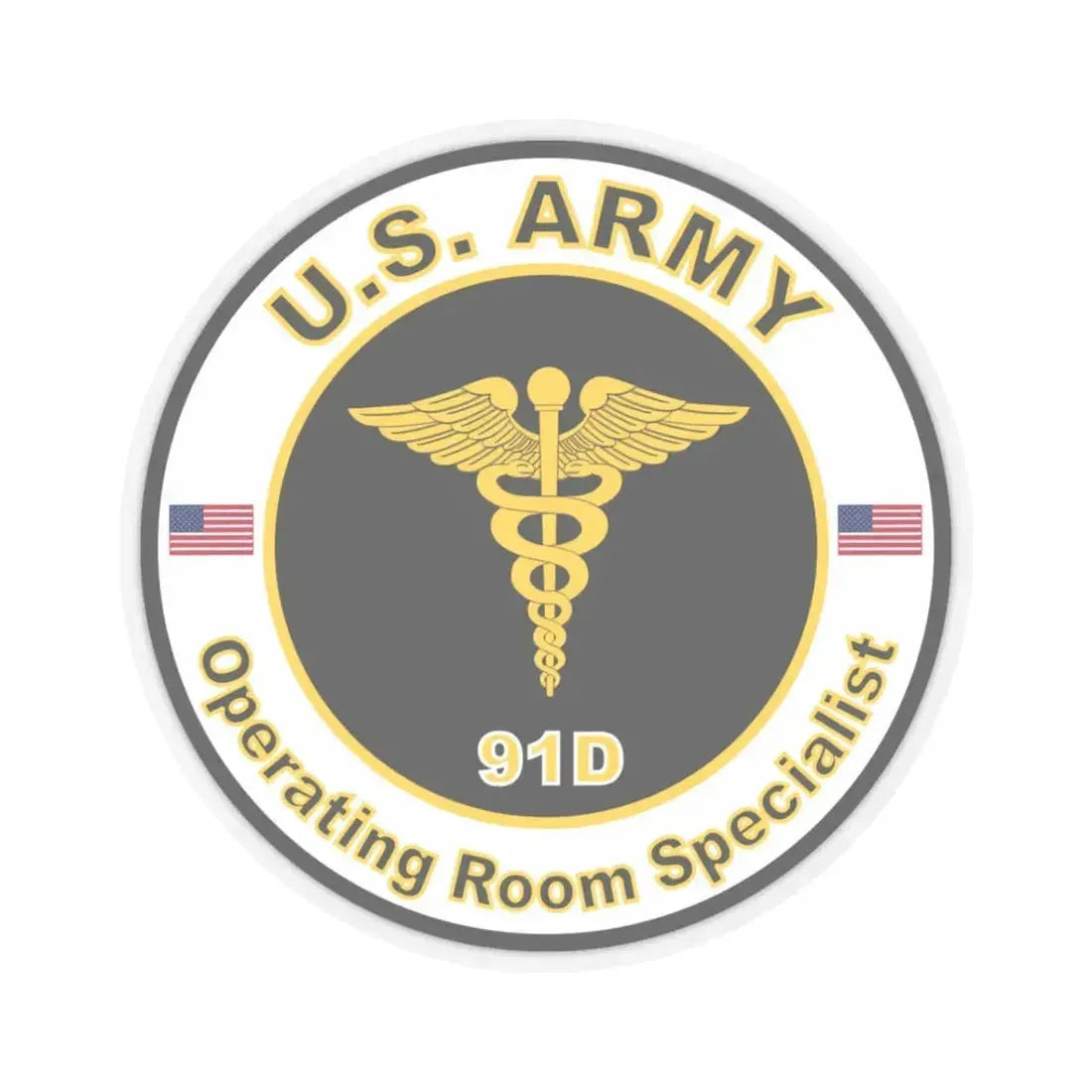 MOS 91D Operating Room Specialist (U.S. Army) STICKER Vinyl Kiss-Cut Decal 3 Inch Transparent - The Sticker Space