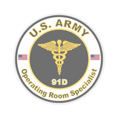 MOS 91D Operating Room Specialist (U.S. Army) STICKER Vinyl Kiss-Cut Decal 4 Inch Transparent - The Sticker Space