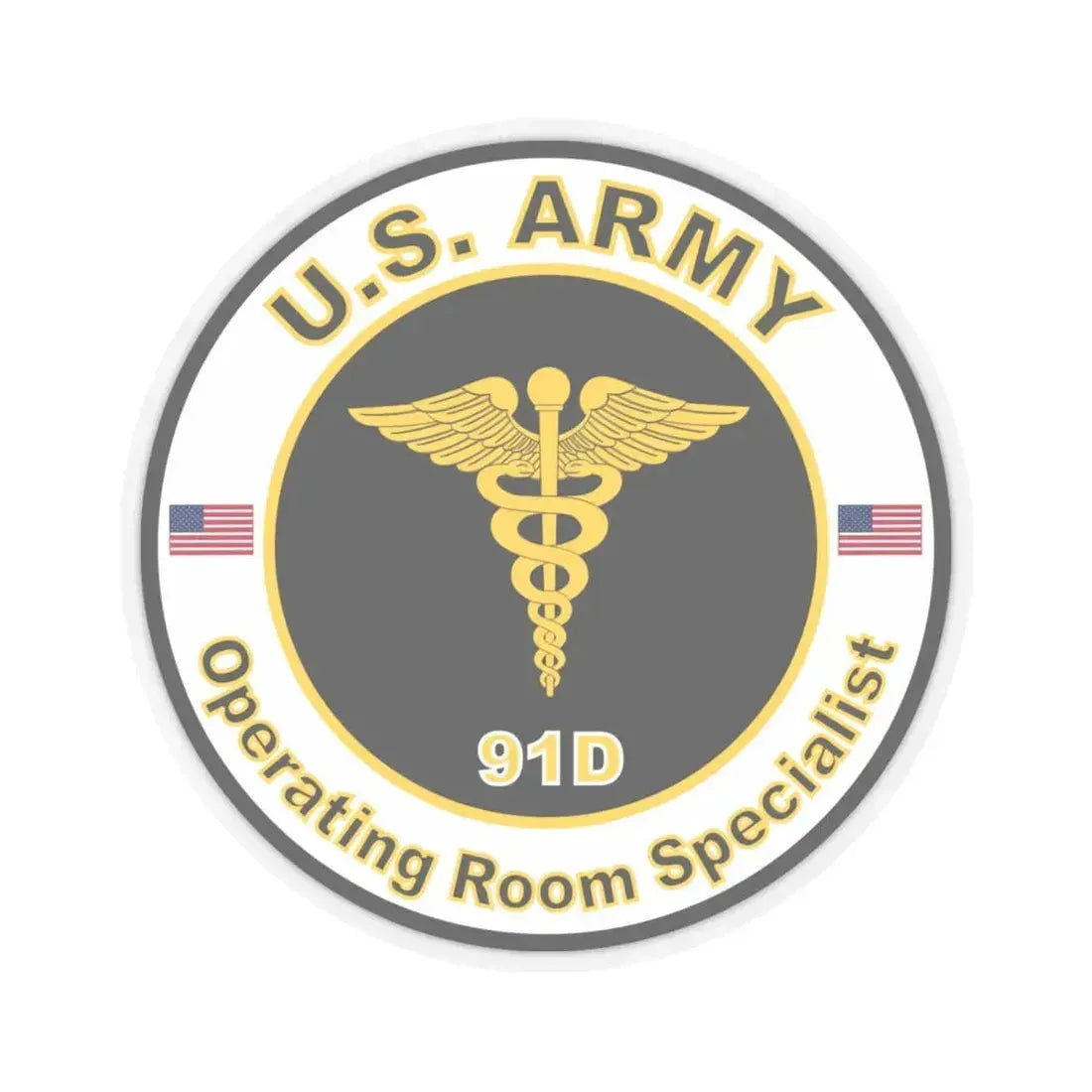 MOS 91D Operating Room Specialist (U.S. Army) STICKER Vinyl Kiss-Cut Decal 6 Inch Transparent - The Sticker Space