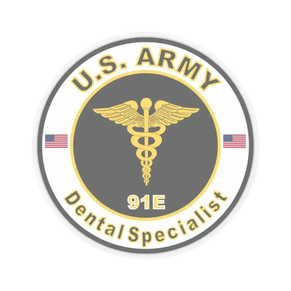 MOS 91E Dental Specialist (U.S. Army) STICKER Vinyl Kiss-Cut Decal 2 Inch Transparent - The Sticker Space