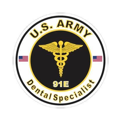 MOS 91E Dental Specialist (U.S. Army) STICKER Vinyl Kiss-Cut Decal 4 Inch White - The Sticker Space