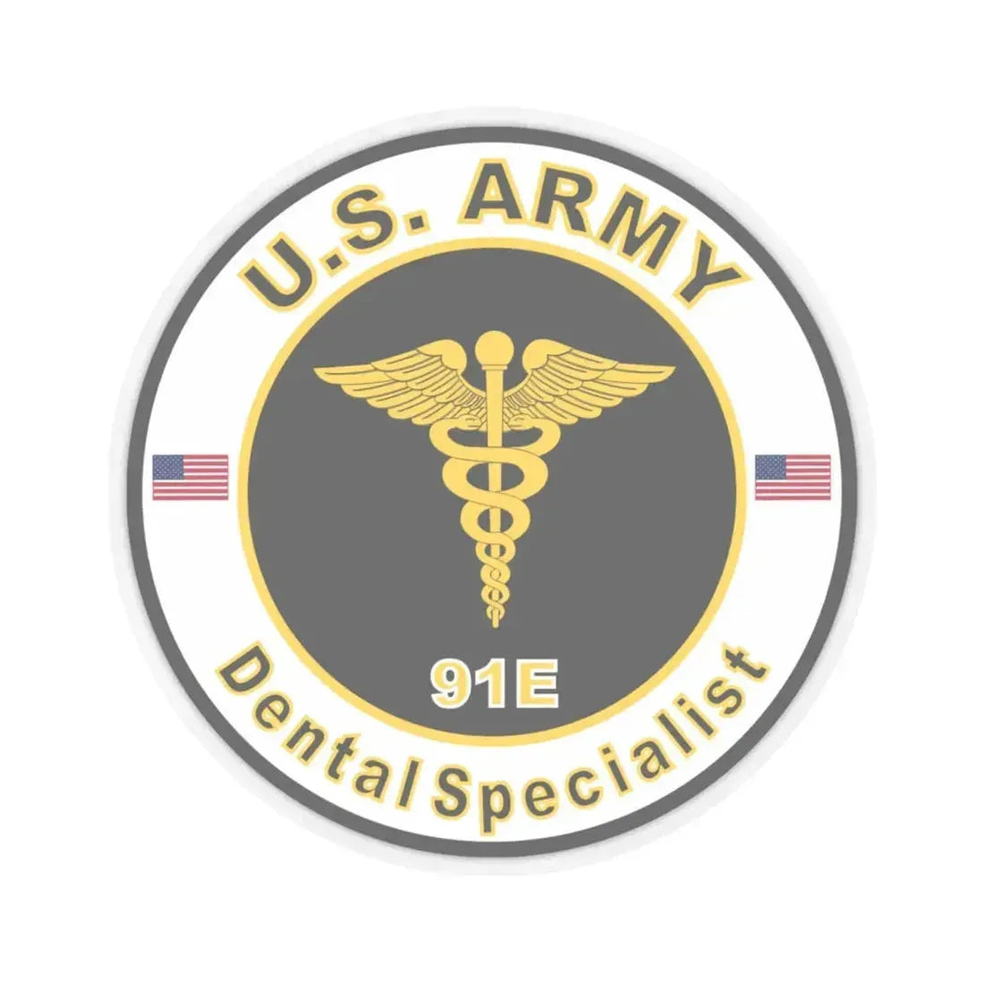 MOS 91E Dental Specialist (U.S. Army) STICKER Vinyl Kiss-Cut Decal 6 Inch Transparent - The Sticker Space