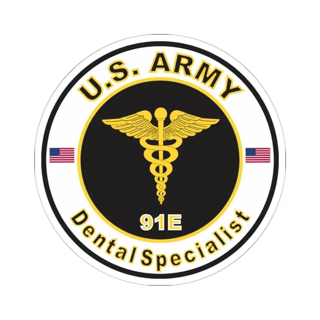 MOS 91E Dental Specialist (U.S. Army) STICKER Vinyl Kiss-Cut Decal 6 Inch White - The Sticker Space